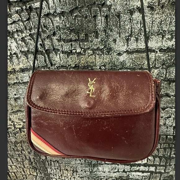 Yves Saint Laurent Vintage 1960 Safari Collection Deep Red Leather Crossbody Bag - Picture 10 of 16